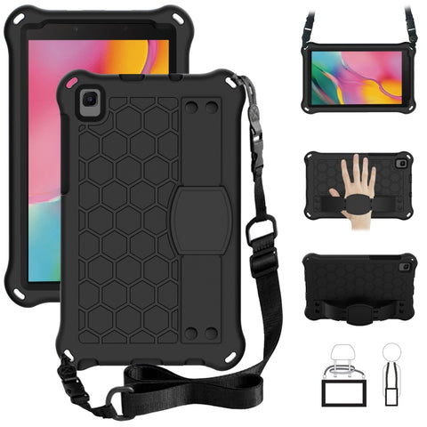 Honeycomb Design EVA + PC Material Four Corner Anti Falling Flat Protective Shell with Strap, For Samsung Galaxy Tab A 8.0 2019 P200, For Samsung Galaxy Tab A 8.0 2019 P200 / P205