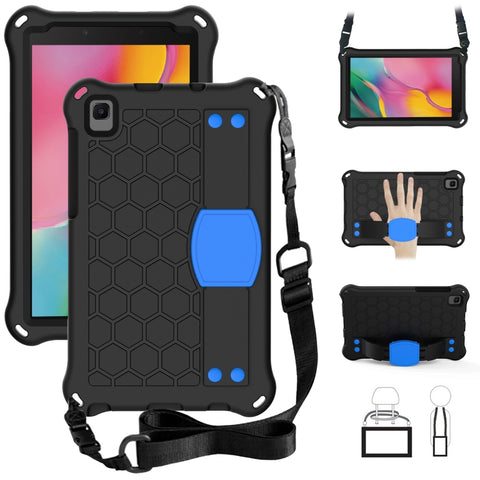 Honeycomb Design EVA + PC Material Four Corner Anti Falling Flat Protective Shell with Strap, For Samsung Galaxy Tab A 8.0 2019 P200, For Samsung Galaxy Tab A 8.0 2019 P200 / P205