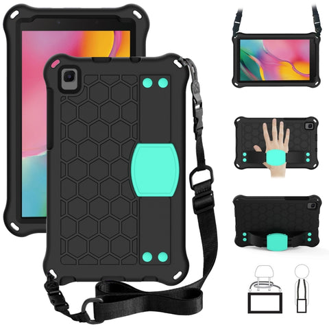 Honeycomb Design EVA + PC Material Four Corner Anti Falling Flat Protective Shell with Strap, For Samsung Galaxy Tab A 8.0 2019 P200, For Samsung Galaxy Tab A 8.0 2019 P200 / P205