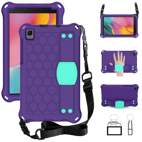 Honeycomb Design EVA + PC Material Four Corner Anti Falling Flat Protective Shell with Strap, For Samsung Galaxy Tab A 8.0 2019 P200, For Samsung Galaxy Tab A 8.0 2019 P200 / P205