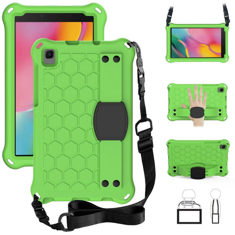 Honeycomb Design EVA + PC Material Four Corner Anti Falling Flat Protective Shell with Strap, For Samsung Galaxy Tab A 8.0 2019 P200, For Samsung Galaxy Tab A 8.0 2019 P200 / P205