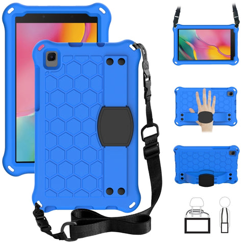 Honeycomb Design EVA + PC Material Four Corner Anti Falling Flat Protective Shell with Strap, For Samsung Galaxy Tab A 8.0 2019 P200, For Samsung Galaxy Tab A 8.0 2019 P200 / P205
