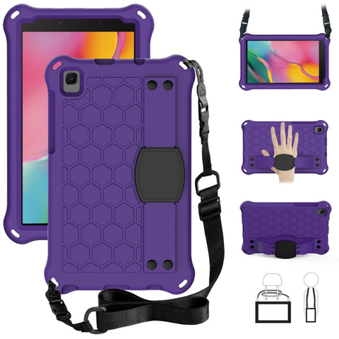 Honeycomb Design EVA + PC Material Four Corner Anti Falling Flat Protective Shell with Strap, For Samsung Galaxy Tab A 8.0 2019 P200, For Samsung Galaxy Tab A 8.0 2019 P200 / P205