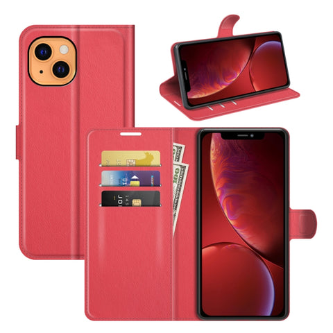 For iPhone 13 Litchi Texture Horizontal Flip Protective Case with Holder & Card Slots & Wallet, For iPhone 13