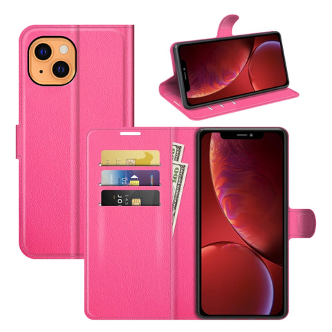 For iPhone 13 Litchi Texture Horizontal Flip Protective Case with Holder & Card Slots & Wallet, For iPhone 13