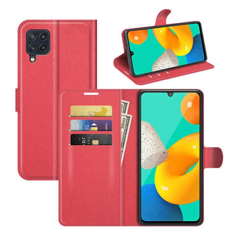 For Samsung Galaxy M32 Litchi Texture Horizontal Flip Protective Case with Holder & Card Slots & Wallet, For Galaxy M32