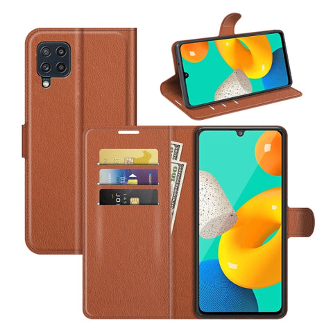 For Samsung Galaxy M32 Litchi Texture Horizontal Flip Protective Case with Holder & Card Slots & Wallet, For Galaxy M32
