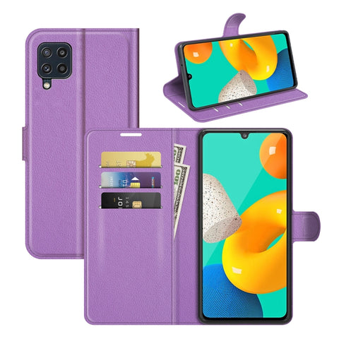 For Samsung Galaxy M32 Litchi Texture Horizontal Flip Protective Case with Holder & Card Slots & Wallet, For Galaxy M32