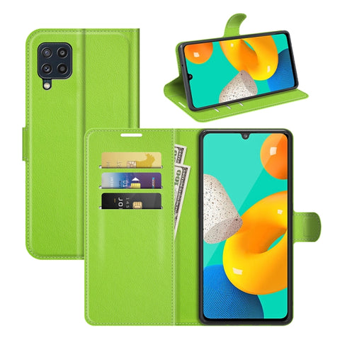 For Samsung Galaxy M32 Litchi Texture Horizontal Flip Protective Case with Holder & Card Slots & Wallet, For Galaxy M32