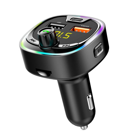 BT08D FM Transmitter Hands-free Car Kit MP3 Audio Player with QC3.0 + PD18W 5A Auto Fast Charger FM Modulator, BT08D