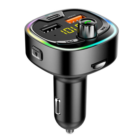 BT08D FM Transmitter Hands-free Car Kit MP3 Audio Player with QC3.0 + PD18W 5A Auto Fast Charger FM Modulator, BT08D