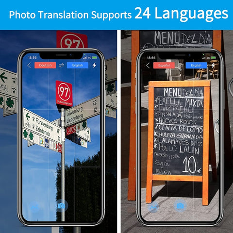 G6 Portable Instant Real Time Voice Translator Multi Language Translator Voice Translaty Personal Travel Assistant, G6 Gray, G6 Black