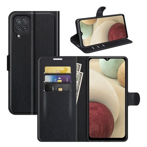 For Samsung Galaxy F12 / M12 Litchi Texture Horizontal Flip Protective Case with Holder & Card Slots & Wallet, For Galaxy F12 / M12