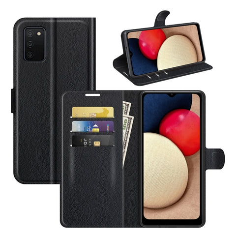 For Samsung Galaxy A03s Litchi Texture Horizontal Flip Protective Case with Holder & Card Slots & Wallet, For Galaxy A03s 166mm