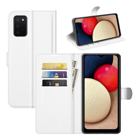 For Samsung Galaxy A03s Litchi Texture Horizontal Flip Protective Case with Holder & Card Slots & Wallet, For Galaxy A03s 166mm