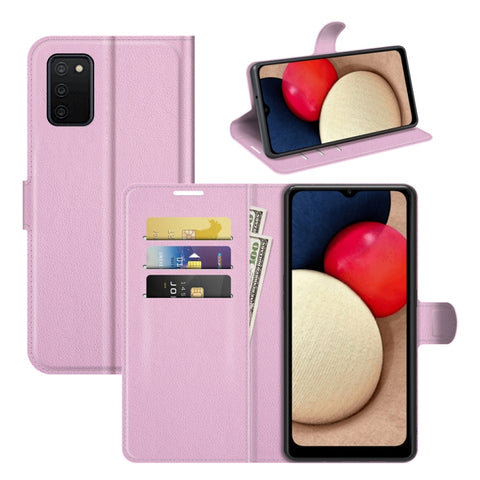 For Samsung Galaxy A03s Litchi Texture Horizontal Flip Protective Case with Holder & Card Slots & Wallet, For Galaxy A03s 166mm