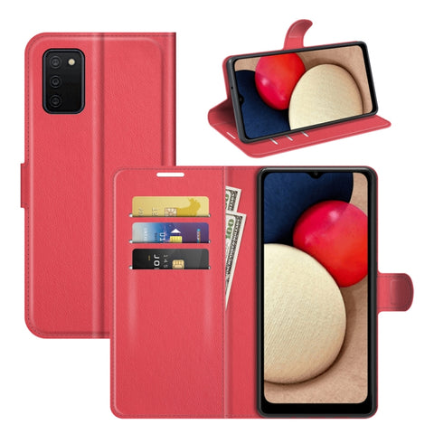 For Samsung Galaxy A03s Litchi Texture Horizontal Flip Protective Case with Holder & Card Slots & Wallet, For Galaxy A03s 166mm