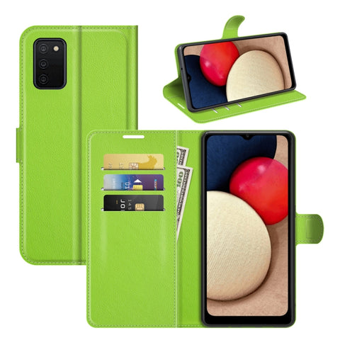 For Samsung Galaxy A03s Litchi Texture Horizontal Flip Protective Case with Holder & Card Slots & Wallet, For Galaxy A03s 166mm