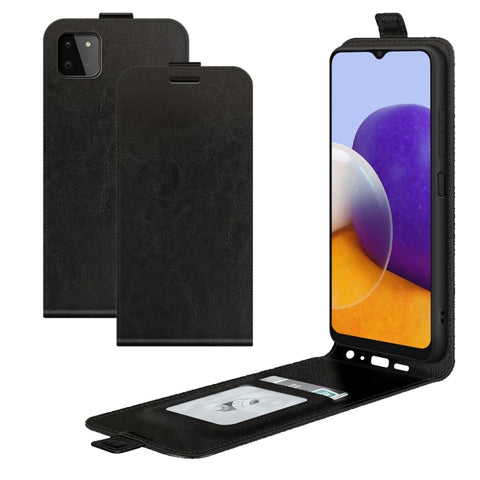 For Samsung Galaxy A22 5G R64 Texture Single Vertical Flip Leather Protective Case with Card Slots & Photo Frame, For Galaxy A22 5G