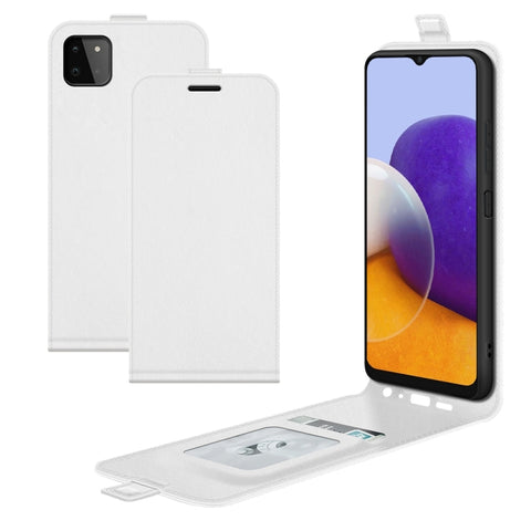 For Samsung Galaxy A22 5G R64 Texture Single Vertical Flip Leather Protective Case with Card Slots & Photo Frame, For Galaxy A22 5G