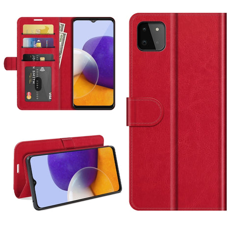 For Samsung Galaxy A22 5G R64 Texture Single Horizontal Flip Protective Case with Holder & Card Slots & Wallet& Photo Frame, For Samsung Glaxy A22 5G