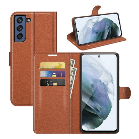 For Galaxy S21 FE Litchi Texture Horizontal Flip Protective Case with Holder & Card Slots & Wallet, For Galaxy S21 FE