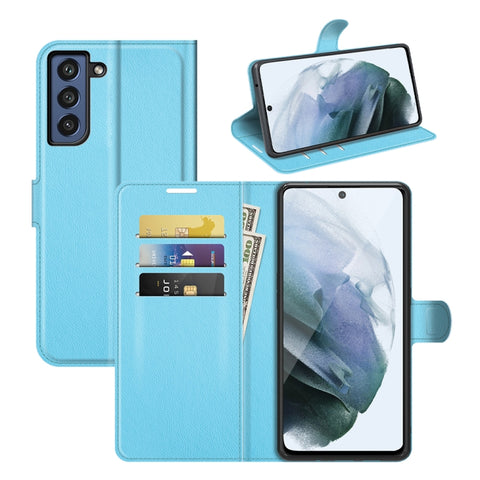 For Galaxy S21 FE Litchi Texture Horizontal Flip Protective Case with Holder & Card Slots & Wallet, For Galaxy S21 FE