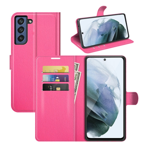 For Galaxy S21 FE Litchi Texture Horizontal Flip Protective Case with Holder & Card Slots & Wallet, For Galaxy S21 FE