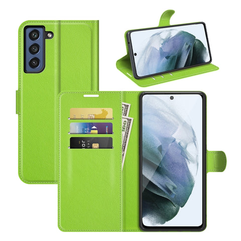 For Galaxy S21 FE Litchi Texture Horizontal Flip Protective Case with Holder & Card Slots & Wallet, For Galaxy S21 FE