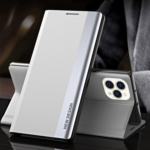 Side Electroplated Magnetic Ultra-Thin Horizontal Flip Leather Case with Holder, For iPhone 13 Pro Max, For  IPhone 13 Pro, For iPhone 13, For iPhone 13 mini