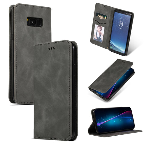 Retro Skin Feel Business Magnetic Horizontal Flip Leather Case for Samsung Galaxy S8 Plus, For Galaxy S8+