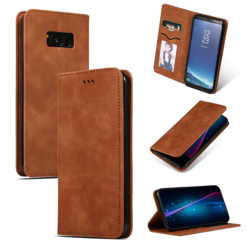 Retro Skin Feel Business Magnetic Horizontal Flip Leather Case for Samsung Galaxy S8 Plus, For Galaxy S8+