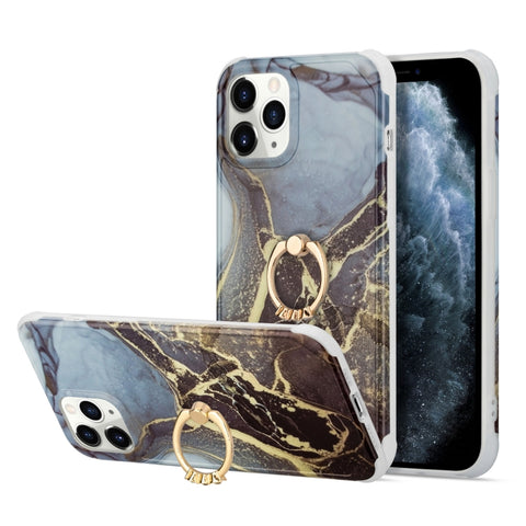 Four Corners Shocproof Flow Gold Marble IMD Back Cover Case with Metal Rhinestone Ring, For  iPhone 13 Pro Max, For  iPhone 13 Pro, For  iPhone 13, For iPhone 13 mini