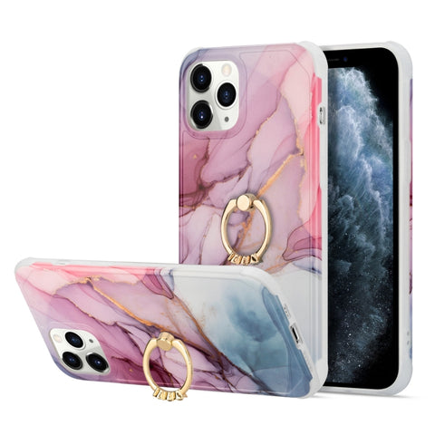 Four Corners Shocproof Flow Gold Marble IMD Back Cover Case with Metal Rhinestone Ring, For  iPhone 13 Pro Max, For  iPhone 13 Pro, For  iPhone 13, For iPhone 13 mini