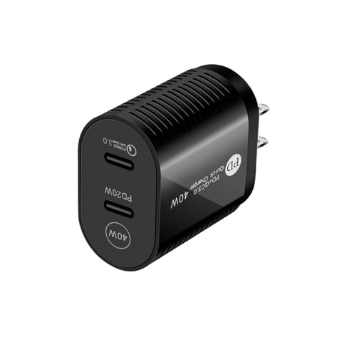 40W Dual Port PD / Type-C Fast Charger for iPhone / iPad Series, US Plug, US Plug