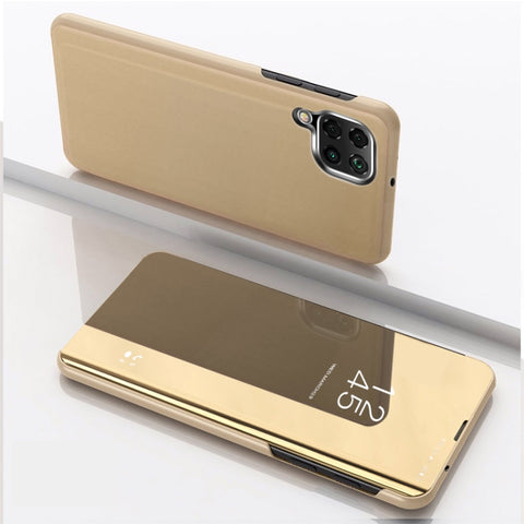 Plated Mirror Horizontal Flip Leather Case with Holder, For Samsung Galaxy A22 4G, For Samsung Galaxy A22 5G