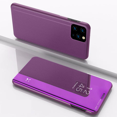 Plated Mirror Horizontal Flip Leather Case with Holder, For Samsung Galaxy A22 4G, For Samsung Galaxy A22 5G