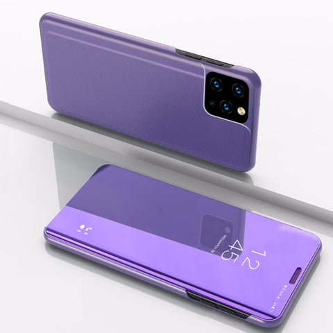 Plated Mirror Horizontal Flip Leather Case with Holder, For Samsung Galaxy A22 4G, For Samsung Galaxy A22 5G