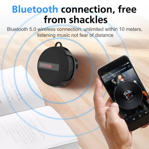 BT368 LED Digital Display Bluetooth Speaker Outdoor Portable IPX65 Waterproof Support Hands-free / TF Card