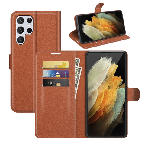 For Samsung Galaxy S22 Ultra 5G Litchi Texture Horizontal Flip Protective Case with Holder & Card Slots & Wallet, For Galaxy S22 Ultra 5G