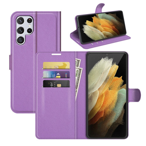 For Samsung Galaxy S22 Ultra 5G Litchi Texture Horizontal Flip Protective Case with Holder & Card Slots & Wallet, For Galaxy S22 Ultra 5G