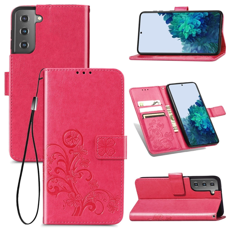 Four-leaf Clasp Embossed Leather Phone Case with Lanyard & Card Slot & Wallet & Bracket Function, For Samsung Galaxy S22 5G, For Samsung Galaxy S22+ 5G, For Samsung Galaxy S22 Ultra 5G, For Samsung Galaxy M52  5G, For Samsung Galaxy A13 5G