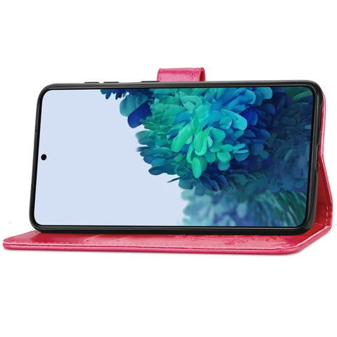 Four-leaf Clasp Embossed Leather Phone Case with Lanyard & Card Slot & Wallet & Bracket Function, For Samsung Galaxy S22 5G, For Samsung Galaxy S22+ 5G, For Samsung Galaxy S22 Ultra 5G, For Samsung Galaxy M52  5G, For Samsung Galaxy A13 5G