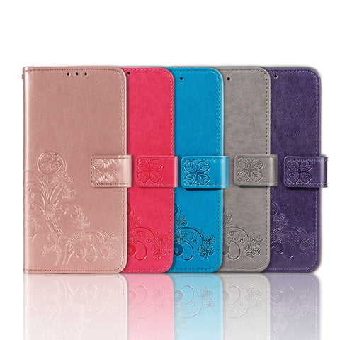 Four-leaf Clasp Embossed Leather Phone Case with Lanyard & Card Slot & Wallet & Bracket Function, For Samsung Galaxy S22 5G, For Samsung Galaxy S22+ 5G, For Samsung Galaxy S22 Ultra 5G, For Samsung Galaxy M52  5G, For Samsung Galaxy A13 5G
