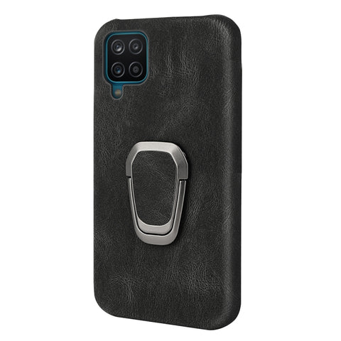 Ring Holder PU Phone Case For Samsung Galaxy A12, For Samsung Galaxy A12