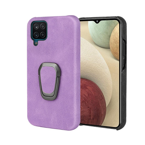 Ring Holder PU Phone Case For Samsung Galaxy A12, For Samsung Galaxy A12