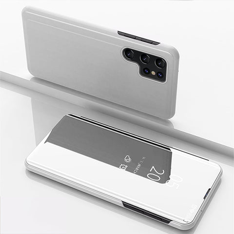 Plated Mirror Horizontal Flip Leather Case with Holder, For Samsung Galaxy S22 5G, For Samsung Galaxy S22 Plus 5G, For Samsung Galaxy S22 Ultra 5G