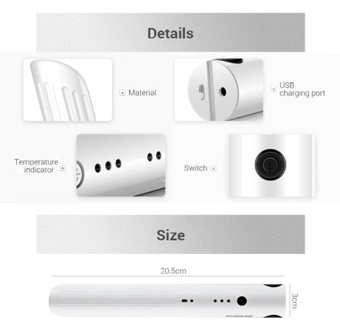 K-SKIN Portable Rechargeable Hair Straightener Curler Ceramic Iron Styling Tool Cordless Adjustable Temperature Fast Heat