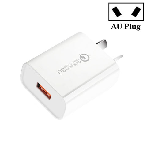CA-25 QC3.0 USB 3A Fast Charger for Mobile Phone, AU Plug, AU Plug