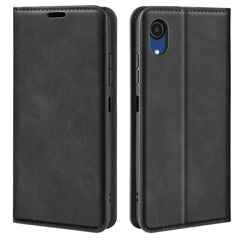 For Samsung Galaxy A03 Core Retro-skin Magnetic Leather Case, Black, Grey, Dark Blue, Pink, Red